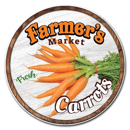 Farmers Market Carrots Circle Vinyl Laminated Decal